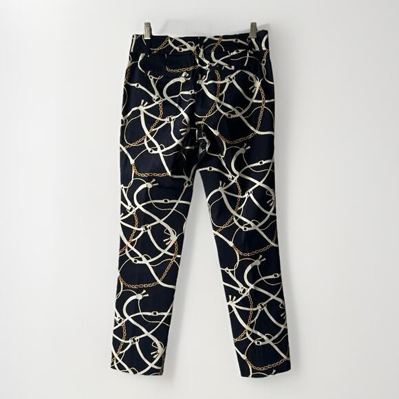 CACHE Women’s 2 Bridle Print Stretch Slim Trouser Pant Black Gold Chain - Picture 3 of 10